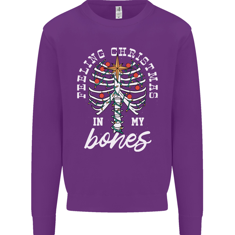 Feeling Christmas In My Bones Mens Sweatshirt Jumper Purple