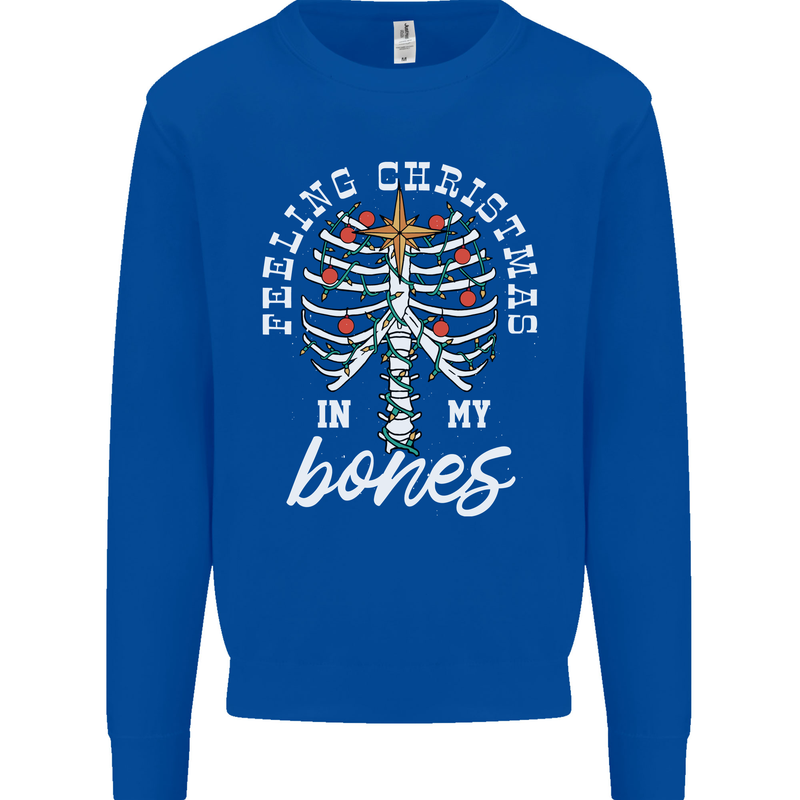 Feeling Christmas In My Bones Mens Sweatshirt Jumper Royal Blue