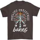 Feeling Christmas In My Bones Mens T-Shirt Cotton Gildan Dark Chocolate