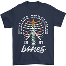 Feeling Christmas In My Bones Mens T-Shirt Cotton Gildan Navy Blue