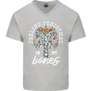 Feeling Christmas In My Bones Mens V-Neck Cotton T-Shirt Sports Grey