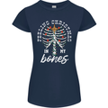 Feeling Christmas In My Bones Womens Petite Cut T-Shirt Navy Blue
