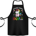 Feeling IDGAF Today Funny Offensive Unicorn Cotton Apron 100% Organic Black