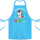 Feeling IDGAF Today Funny Offensive Unicorn Cotton Apron 100% Organic Turquoise