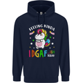 Feeling IDGAF Today Funny Offensive Unicorn Mens 80% Cotton Hoodie Navy Blue