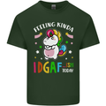 Feeling IDGAF Today Funny Offensive Unicorn Mens Cotton T-Shirt Tee Top Forest Green