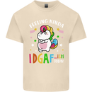 Feeling IDGAF Today Funny Offensive Unicorn Mens Cotton T-Shirt Tee Top Natural