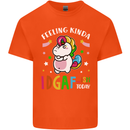 Feeling IDGAF Today Funny Offensive Unicorn Mens Cotton T-Shirt Tee Top Orange