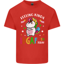 Feeling IDGAF Today Funny Offensive Unicorn Mens Cotton T-Shirt Tee Top Red