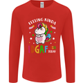Feeling IDGAF Today Funny Offensive Unicorn Mens Long Sleeve T-Shirt Red
