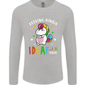 Feeling IDGAF Today Funny Offensive Unicorn Mens Long Sleeve T-Shirt Sports Grey