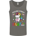 Feeling IDGAF Today Funny Offensive Unicorn Mens Vest Tank Top Charcoal