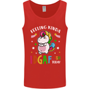 Feeling IDGAF Today Funny Offensive Unicorn Mens Vest Tank Top Red