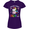 Feeling IDGAF Today Funny Offensive Unicorn Womens Petite Cut T-Shirt Purple