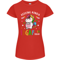 Feeling IDGAF Today Funny Offensive Unicorn Womens Petite Cut T-Shirt Red