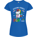 Feeling IDGAF Today Funny Offensive Unicorn Womens Petite Cut T-Shirt Royal Blue