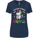 Feeling IDGAF Today Funny Offensive Unicorn Womens Wider Cut T-Shirt Navy Blue