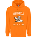 Female Biker Boots Funny Motorbike Childrens Kids Hoodie Orange
