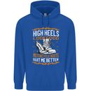 Female Biker Boots Funny Motorbike Childrens Kids Hoodie Royal Blue