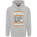 Female Biker Boots Funny Motorbike Childrens Kids Hoodie Sports Grey