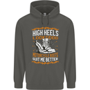 Female Biker Boots Funny Motorbike Childrens Kids Hoodie Storm Grey