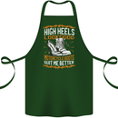 Female Biker Boots Funny Motorbike Cotton Apron 100% Organic Forest Green