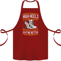 Female Biker Boots Funny Motorbike Cotton Apron 100% Organic Maroon