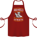 Female Biker Boots Funny Motorbike Cotton Apron 100% Organic Maroon