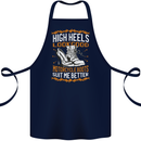 Female Biker Boots Funny Motorbike Cotton Apron 100% Organic Navy Blue
