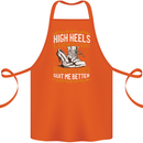 Female Biker Boots Funny Motorbike Cotton Apron 100% Organic Orange