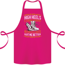 Female Biker Boots Funny Motorbike Cotton Apron 100% Organic Pink