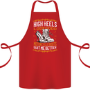 Female Biker Boots Funny Motorbike Cotton Apron 100% Organic Red