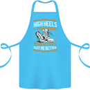 Female Biker Boots Funny Motorbike Cotton Apron 100% Organic Turquoise