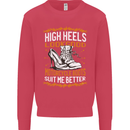 Female Biker Boots Funny Motorbike Kids Sweatshirt Jumper Heliconia