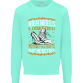 Female Biker Boots Funny Motorbike Kids Sweatshirt Jumper Peppermint