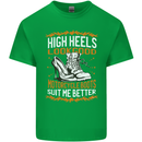 Female Biker Boots Funny Motorbike Mens Cotton T-Shirt Tee Top Irish Green