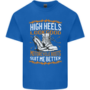 Female Biker Boots Funny Motorbike Mens Cotton T-Shirt Tee Top Royal Blue