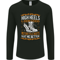 Female Biker Boots Funny Motorbike Mens Long Sleeve T-Shirt Black