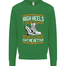 Female Biker Boots Funny Motorbike Mens Sweatshirt Jumper Irish Green