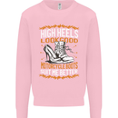Female Biker Boots Funny Motorbike Mens Sweatshirt Jumper Light Pink
