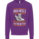 Female Biker Boots Funny Motorbike Mens Sweatshirt Jumper Purple