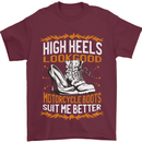 Female Biker Boots Funny Motorbike Mens T-Shirt 100% Cotton Maroon
