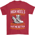 Female Biker Boots Funny Motorbike Mens T-Shirt 100% Cotton Red