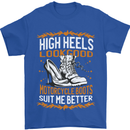 Female Biker Boots Funny Motorbike Mens T-Shirt 100% Cotton Royal Blue