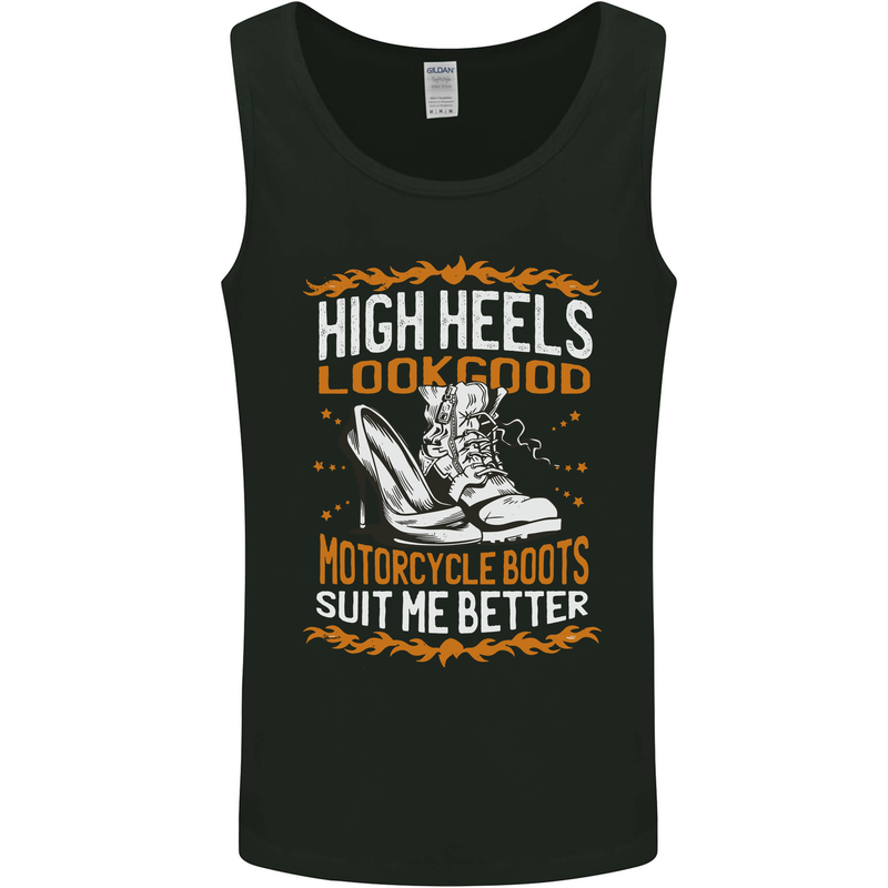 Female Biker Boots Funny Motorbike Mens Vest Tank Top Black