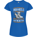 Female Biker Boots Funny Motorbike Womens Petite Cut T-Shirt Royal Blue