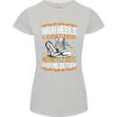 Female Biker Boots Funny Motorbike Womens Petite Cut T-Shirt Sports Grey