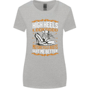 Female Biker Boots Funny Motorbike Womens Wider Cut T-Shirt Sports Grey