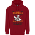 Female Biker Boots Funny Motorcycle Childrens Kids Hoodie Red