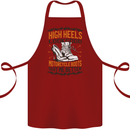 Female Biker Boots Funny Motorcycle Cotton Apron 100% Organic Maroon